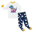 thumbnail image 5 of Hessimy Toddler Boys Girls Spring Summer Cute Print 2Pcs Short Sleeve Tops Pants Soft Sleepwear Pjs Casual Set, Short Sleeve Pjs, 2M-12Y(Yellow,5-6 Years), 5 of 5
