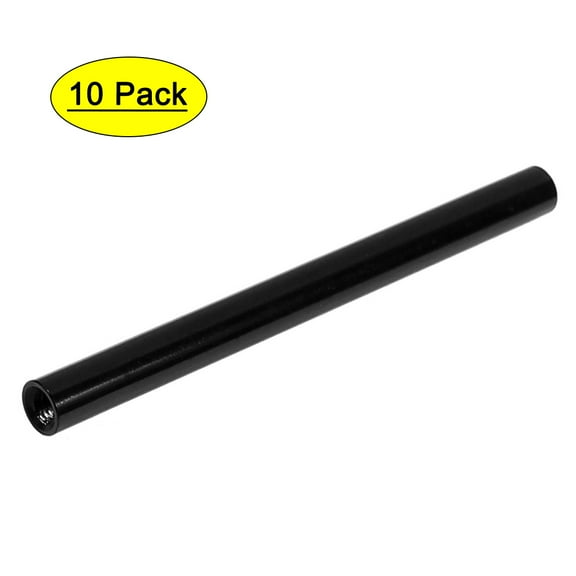 10Pcs M3 x 60mm Round Aluminum Column Alloy Standoff Spacer Stud Fastener Black