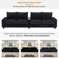 thumbnail image 7 of 133" Modular Sectional Sofa with USB Ports, 4 Seater Corduroy Cloud Couch with Storage Armrest and Flip-Top Cup Holders for Living Room, Black, 7 of 7