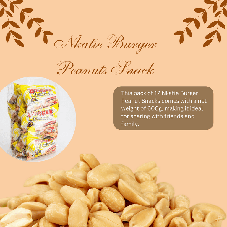 Nkatie Burger Premium Quality Peanuts Snack, 600g Trail Mix Pack