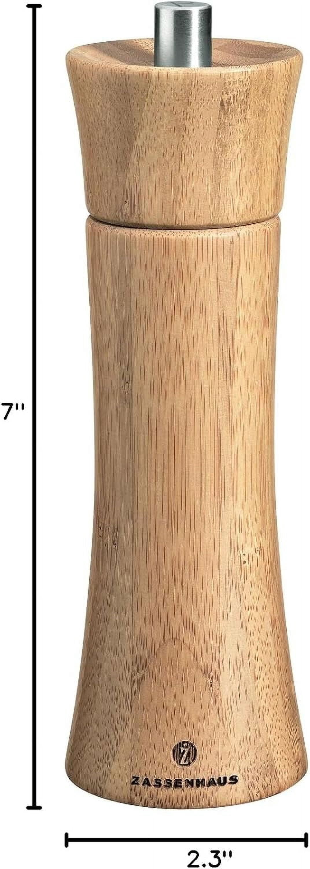 Zassenhaus Frankfurt Pepper Grinder 7 Inch Bamboo Stainless Steel