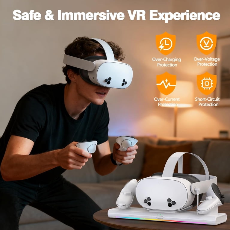 Prociv VR Charging Dock, Magnetic Charger for Meta Quest 2 Headset