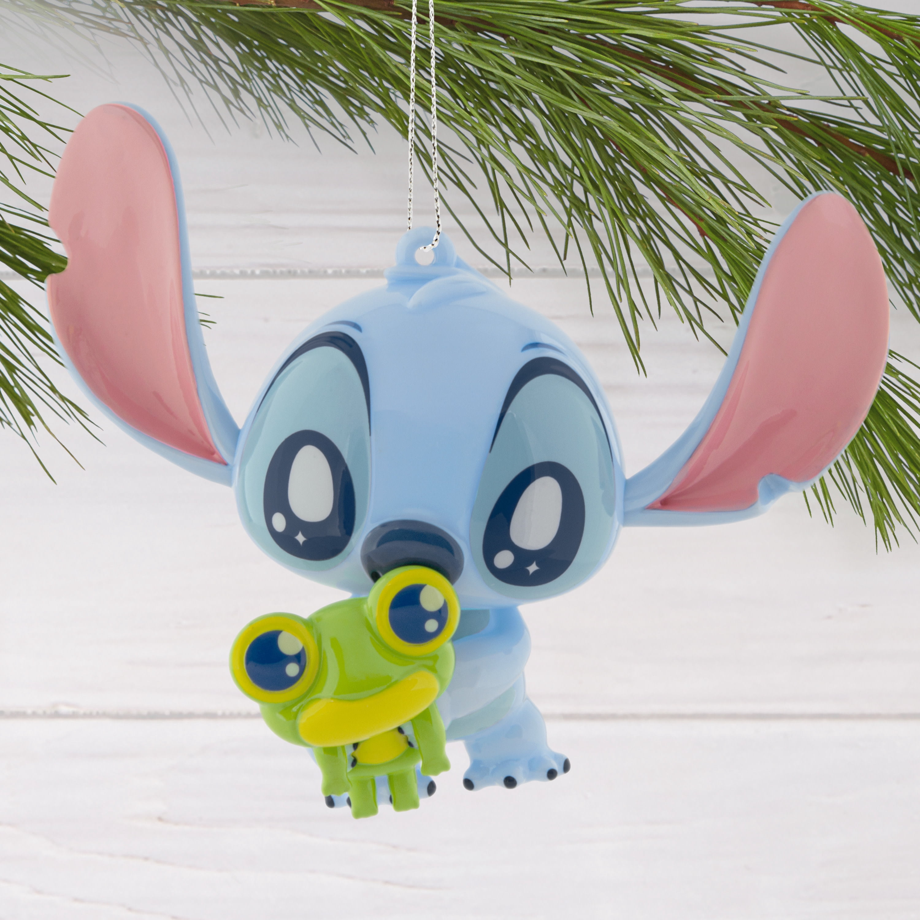 Hallmark Christmas Ornament (Disney Stitch With Frog, Shatterprf), 1 Count