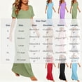 thumbnail image 4 of Summer Maxi Dresses for Womens 2026 Plus Size Fashion Casual Solid Color Comfortable Short Sleeve Round-Neck Dress, 4 of 8