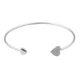 thumbnail image 4 of Bracelets adjustable double-heart bow crystal cuff opening bracelet silver-361188 (HHHC), 4 of 5