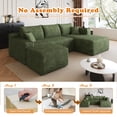 thumbnail image 4 of Eyisean 94" U-Shaped Cloud Sectional Couch, Corduroy Boneless Couch with Deep Seat, Comfy Modular Sectional Sofa with Chaise & Ottoman, Comfy Fluffy Couches for Living Room, No Assembly Required, 4 of 15
