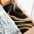 thumbnail image 3 of 2 Piece Kitchen Rugs Set, Black Gold Marble Kitchen Rugs and Mats Non Skid Washable, Ink Modern Abstract Art Absorbent Floor Mat for Sink/Hallway/Laundry, 18"x30"+18"x48", 3 of 6