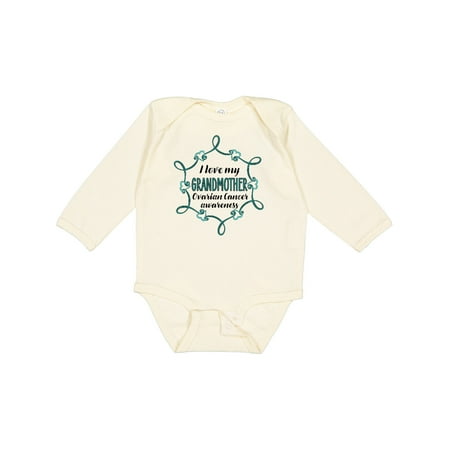 

Inktastic I Love My Grandmother Ovarian Cancer Awareness Gift Baby Boy or Baby Girl Long Sleeve Bodysuit