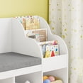 thumbnail image 6 of Homfa Kids Bookcase with Reading Nook, Toy Storage Organizer with Adjustable Bookshelf, 31.5'' H x 54.5'' W, White, 6 of 7