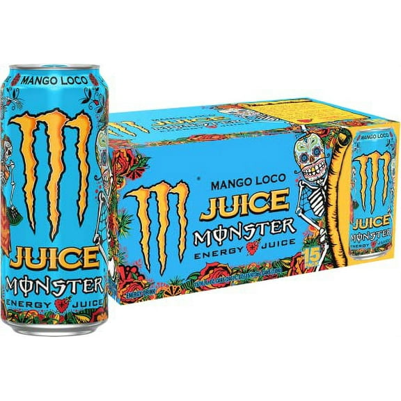 Monster Energy Juice Monster Mango Loco, Energy Juice, Energy Drink, 16 Ounce (Pack of 15)