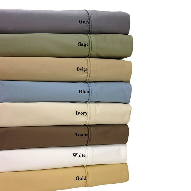 Royal Hotel 650-Thread-Count Draps - Draps Sans Rides - Poche Profonde, Mélange de Coton, Feuilles de Satin, Hypoallergénique, 5 Pièces - Très Grand Fendu, Réglable Très Grand Size - Taupe