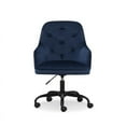 thumbnail image 3 of HFO Sawyer Height Adjustable Transitional Velvet Task Chair in Navy Blue, 3 of 8