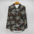 thumbnail image 5 of Long Sleeve Button Down Shirts for Women, Fun Skull Halloween Fall Trendy Outfits Blouse Fashion Casual Tops 2024, 5 of 6