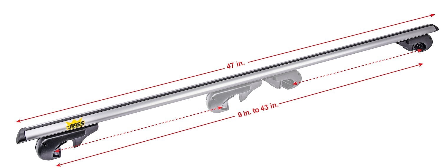 JEGS 71002 Roof Rack Cross Bar Set with Key Locks, Adjustable Clamps