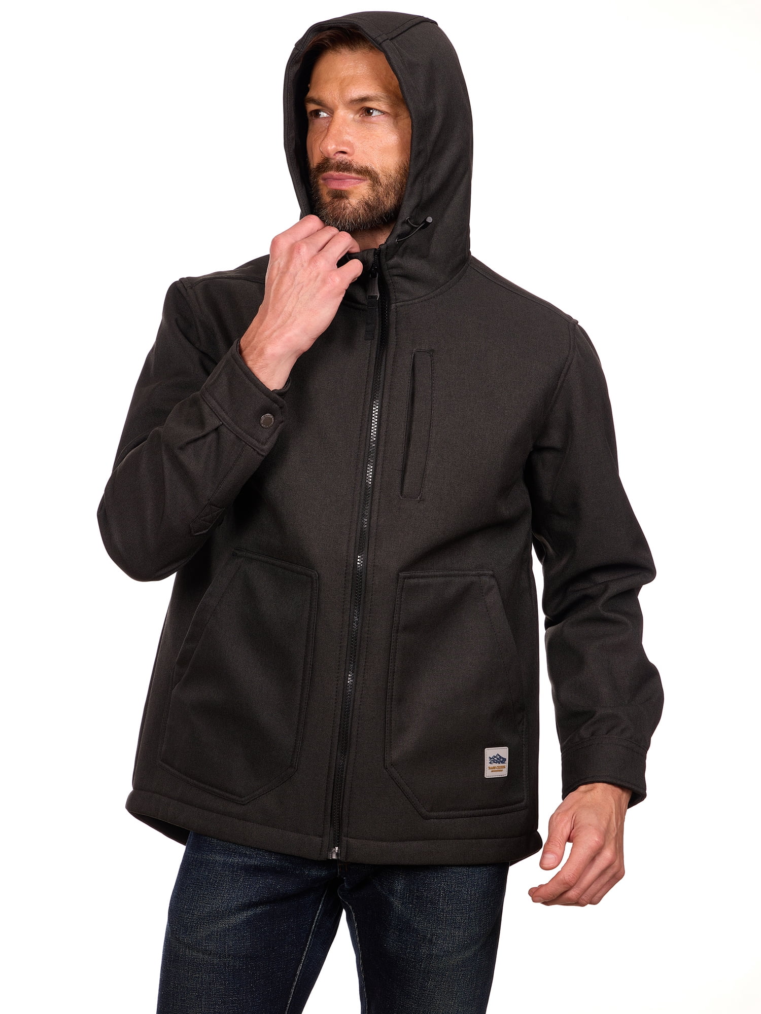 Bass Creek Outfitters Men's Twill Bonded Fleece Softshell Jacket, Sizes M-2XL