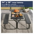 thumbnail image 4 of Picnic Table, Picnic Easy to Assemble w/All Weather Wood Grain & Metal Frame, Picnic Tables for Outdoors Camping Backyard Deck Patio Poolside Dining Party, 4 of 9
