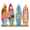 thumbnail image 1 of 4pcs Surfboard Table Sign Summer Table Ornament Wooden Surfboard Model Table Decor, 1 of 4