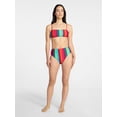 thumbnail image 2 of Time and Tru Women’s and Women’s Plus Striped Bralette Bikini Top, Sizes XS-3X, Family Swim, 2 of 5