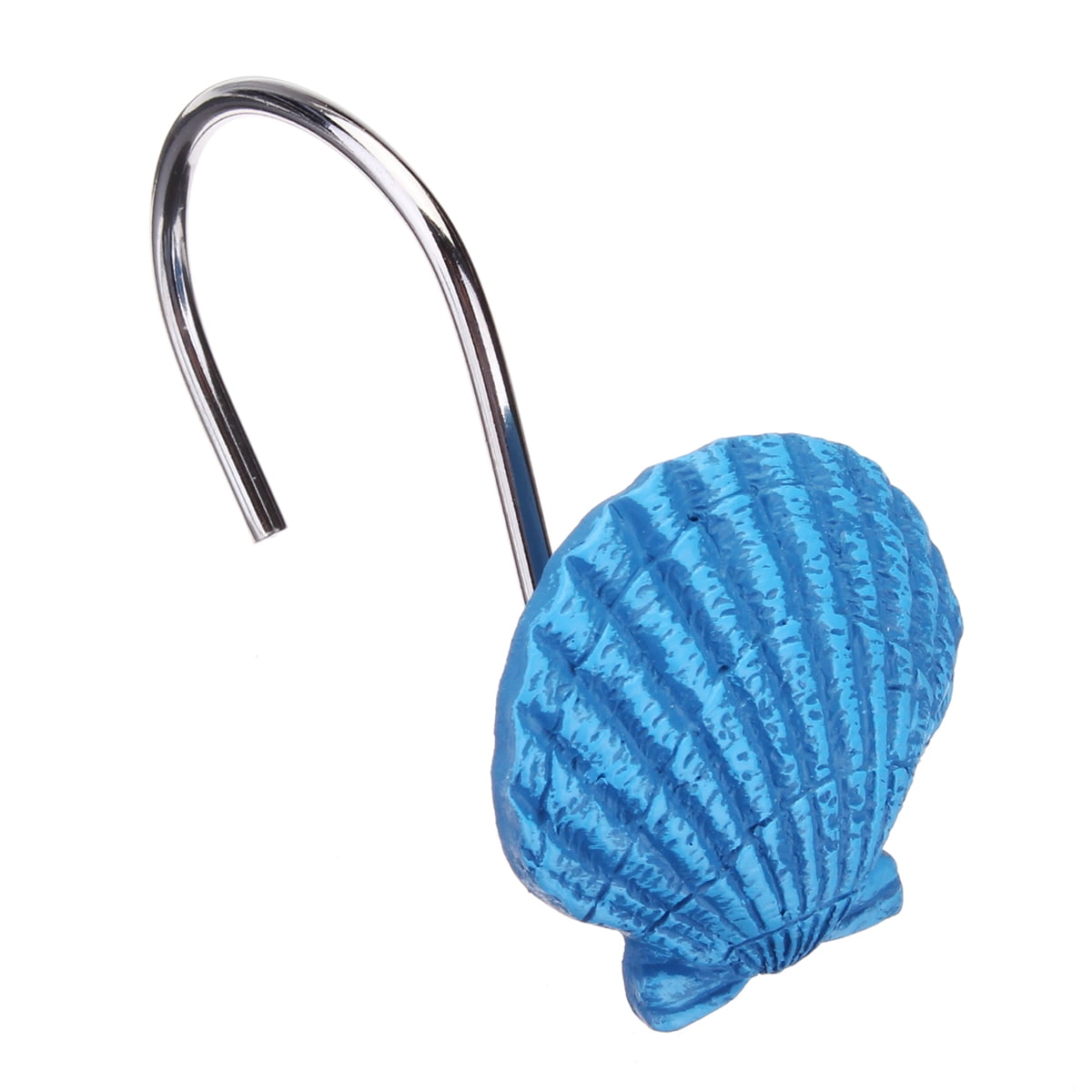 12Pcs Resin Seashell Shower Curtain Hooks Bathroom Beach Shell Craft