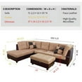 thumbnail image 3 of PonLiving 103.5" Wide Corner Microfiber Sectional Sofa with Storage Ottoman & Matching Pillows Right Hand Facing, Beige, 3 of 7