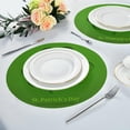 thumbnail image 4 of SKYSONIC St. Patrick's Day Lucky Clovers Round Placemats for Dining Table Non-Slip Heat-Resistant Polyester Table Mats 4 pack Washable Table Mats for Kitchen Dining Table Decoration, 4 of 5