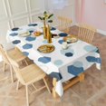 Geometric Hexagon White Pattern Waterproof Tablecloth, Rectangular ...