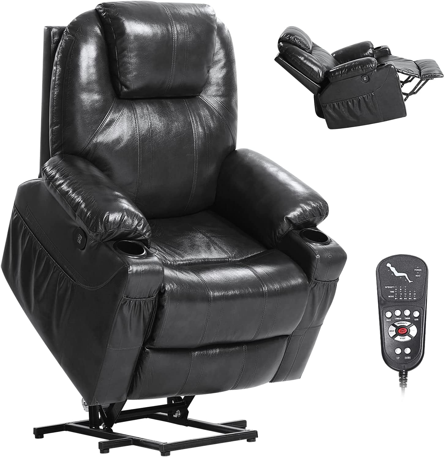 Power Lift Chair Electric Recliner for Elderly,Leather Massage Recliner