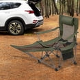 thumbnail image 4 of Reclining Foldable Camping Chair with Foot Rest for Adults Heavy-Duty Folding Chair with Footrest, Dark Green, 4 of 5