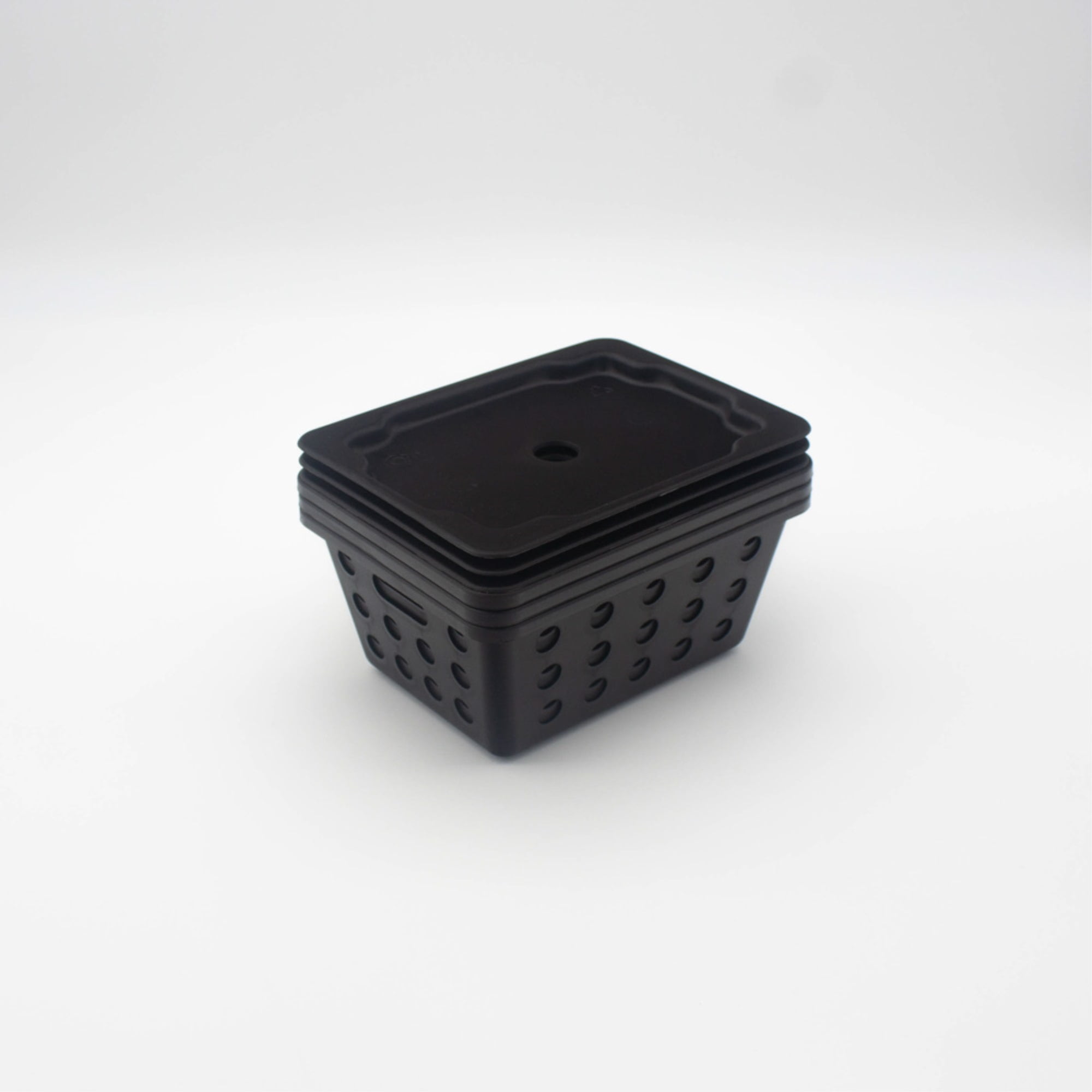 6Pc Small Basket Set With Lid 7 x 5 x 3 Black