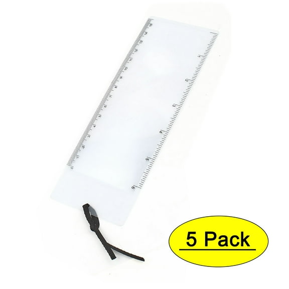 REGALWOVEN Bookmark Ruler Magnifier Fresnel Lens 3x Magnifying Sheet 5Pcs