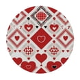 thumbnail image 2 of ONETECH Valentines Day Tablecloth Round Happy Mothers Day Table Cloth Gifts Love Heart Wedding Circle Table Clothes Red White Buffalo Check Plaid Table Cover for Picnic Party Dining Room Decor, 2 of 7
