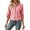 Pink, variant on TGSLY Zip-Up Utility Jacket for Women Adjustable Long Roll Tab Sleeve Cropped Coat Relaxed Causal Drawstring Hem Solid Color Jacket with Pockets XXXL