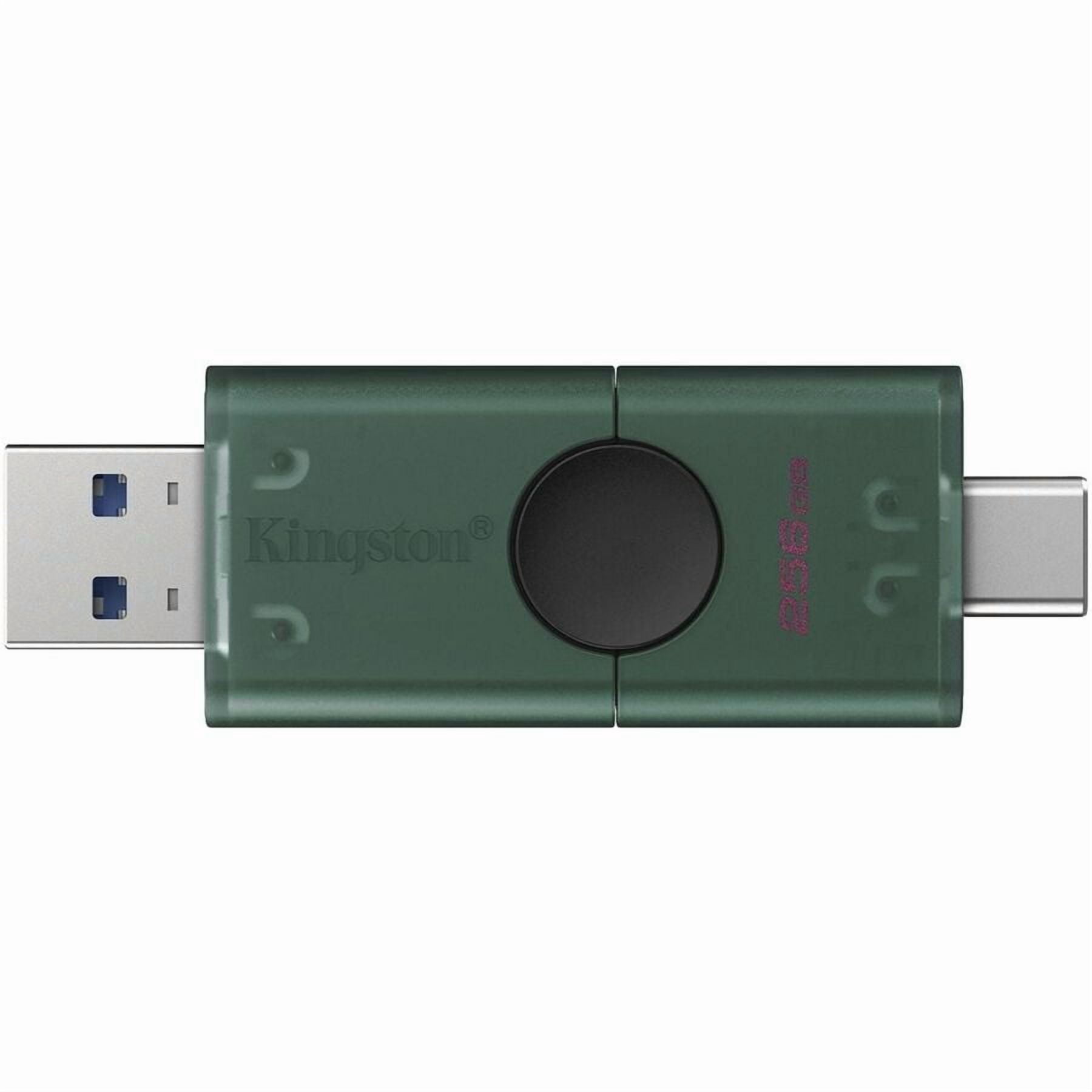 Kingston DataTraveler Duo 256GB (USB 3.2 (Gen 1) Type A + USB 3.2 (Gen 1) Type C) On-The-Go Flash Drive - 256 GB - USB 3.2 (Gen 1) Type A, USB 3.2 (Gen 1) Type C - 5 Year Warranty - 1