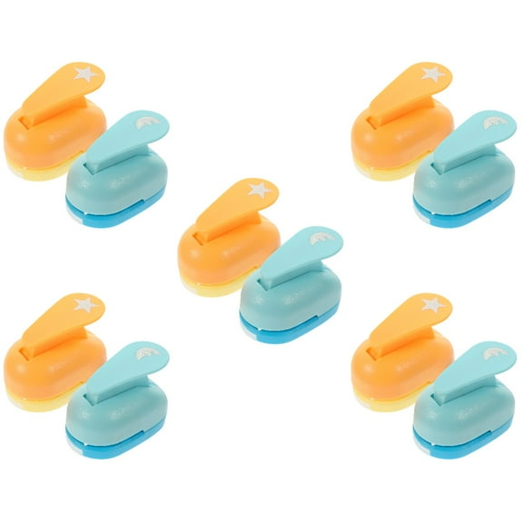 Set of 5 Paper Hole Punch Craft Moon Shaped Scrapbook Student