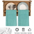 thumbnail image 5 of Vintage Teal Green Kitchen Towels Set of 1, Farmhouse Retro Solid Color Linen Texture Absorbent Dish Towels for Kitchen, Microfiber Hand Towel, Quick Drying Tea Towel for Cleaning Dishcloths, 5 of 7