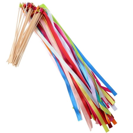 

20Pcs Mix Color Fairy Wands Sticks with Bells Fairy Stick Wedding Streamers