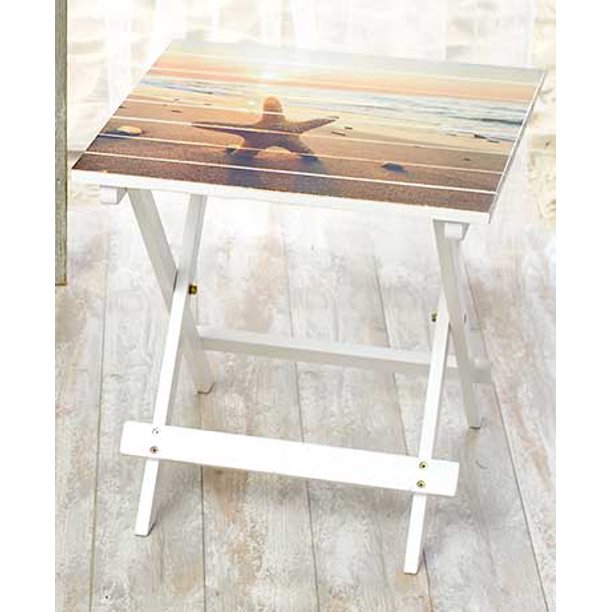 The Lakeside Collection Coastal Folding Side Table Walmart Com Walmart Com