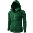 thumbnail image 5 of H2H Mens Casual Slim Fit Hoodie Zip-Up Long Sleeve Active Jersey Jackets (KMOHOL019), 5 of 6