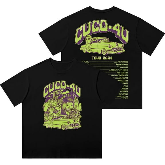 Cuco 4U Album Tour Merch Retro washed T-shirt unisex fashion short sleeved cotton T-shirt street wear