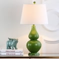 thumbnail image 5 of SAFAVIEH Cybil 26 in. Green Glass Table Lamp with Off-White Cotton Shade, Set of 2, 5 of 8