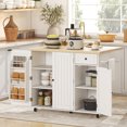 thumbnail image 2 of HOMCOM Kitchen Island with Drop Leaf Kitchen Cart with Pantry Cabinet White, 2 of 10