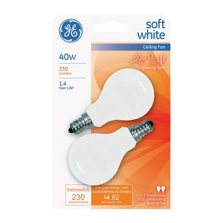 

6/Pack Ge 40 Watt Ceiling Fan Bulb