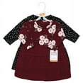 thumbnail image 2 of Hudson Baby Girl Cotton Dresses, Black Burgundy Floral, 10 Years, 2 of 4