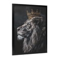 thumbnail image 2 of WFSposter Black African Wall Art Gold Crown Wall Decor King Lion Picture Animal Canvas Prints Afro Artwork for Home Office Living Room Decoration Framed 12x18, 2 of 7