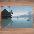 thumbnail image 6 of Ambesonne Tropical Jigsaw Puzzle Durable Cardboard, Wooden House Nature, 1000 pcs, Blue Brown, 6 of 6