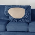 thumbnail image 4 of Luxury Velvet Couch Cover 5 Piece Stretch Sofa Covers for 2 Cushion Couch Thick Soft Spandex Sofa Slipcover Living Room Anti Slip Dogs Pet Furnitre Protector, Dark Blue, Loveseat Cover, 4 of 6