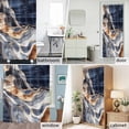 thumbnail image 6 of Abstract Blue Brown Wave Fabric Shower Curtain Modern Art Washable Shower Curtains for Bathroom, Waterproof Bath Curtain with Hooks Home Decor 72x84in, 6 of 8