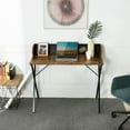 thumbnail image 6 of Homycasa Vintage Brown Writing Desk with Mesh Back Panel and Metal Frame, 6 of 7