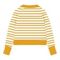thumbnail image 4 of JTSRKL Cute Kids Girls Striped T-Shirts Spring Fashion Long Sleeve Casual Half Zip up Stand Collar Pullover Tops Loose Lightweight Comfy Workout Tees Sweatshirt with Pockets Yellow 11-12 Years, 4 of 4