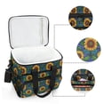 thumbnail image 6 of FORMRS Insulated Cooler Bag 24 Cans Capacity Soft Leakproof Lunch Box with Side Pockets, Blue Art Sunflowers, 6 of 7